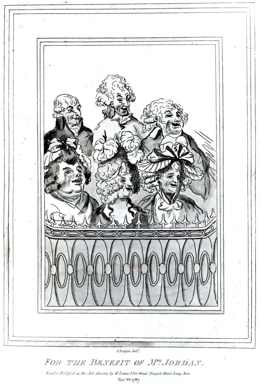 Til fordel for fru Jordan, 1787 (gravering) af John Boyne