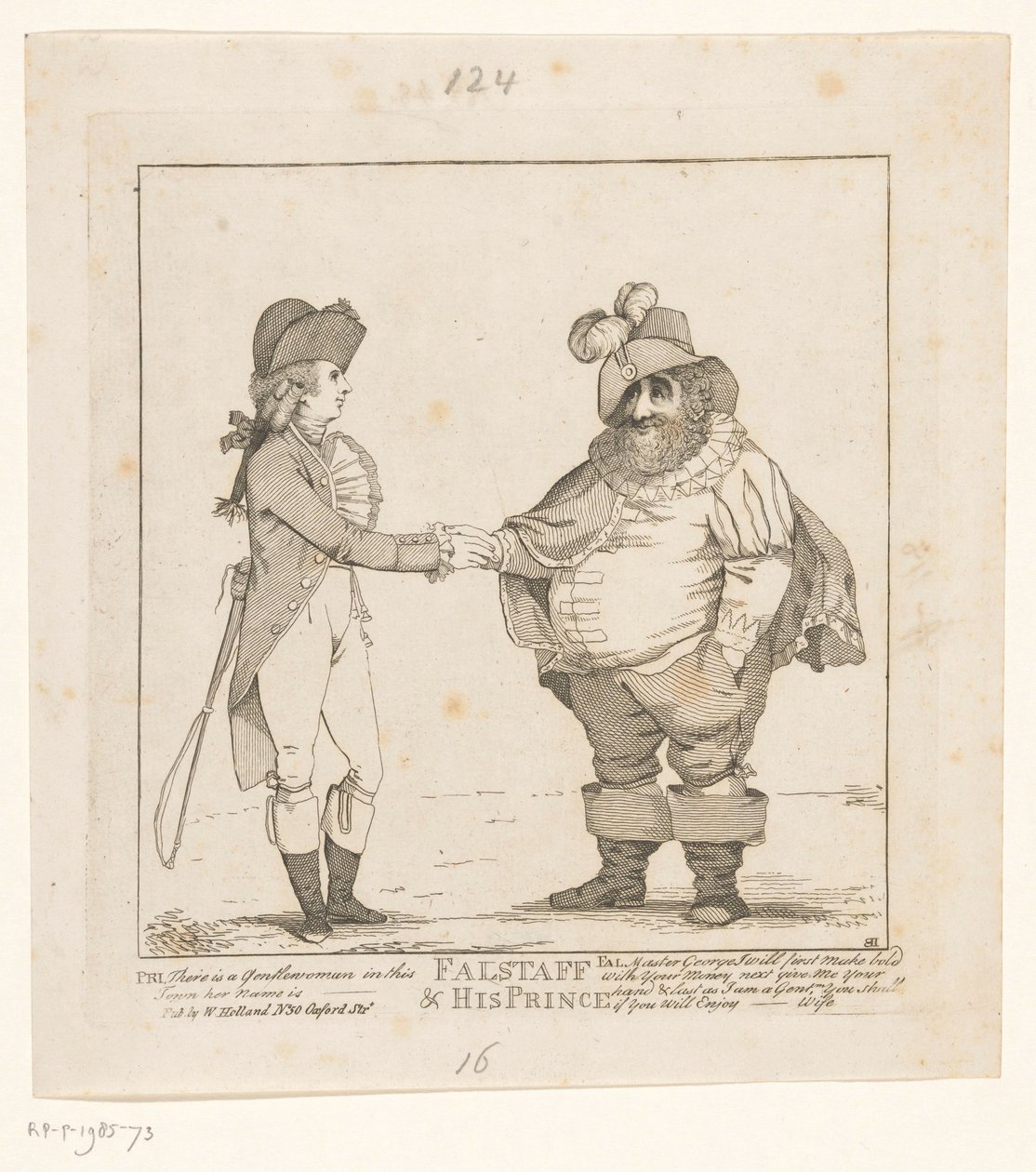 Fox and the Prince of Wales, 1783 Falstaff & hans prins (titel på objekt) af John Boyne
