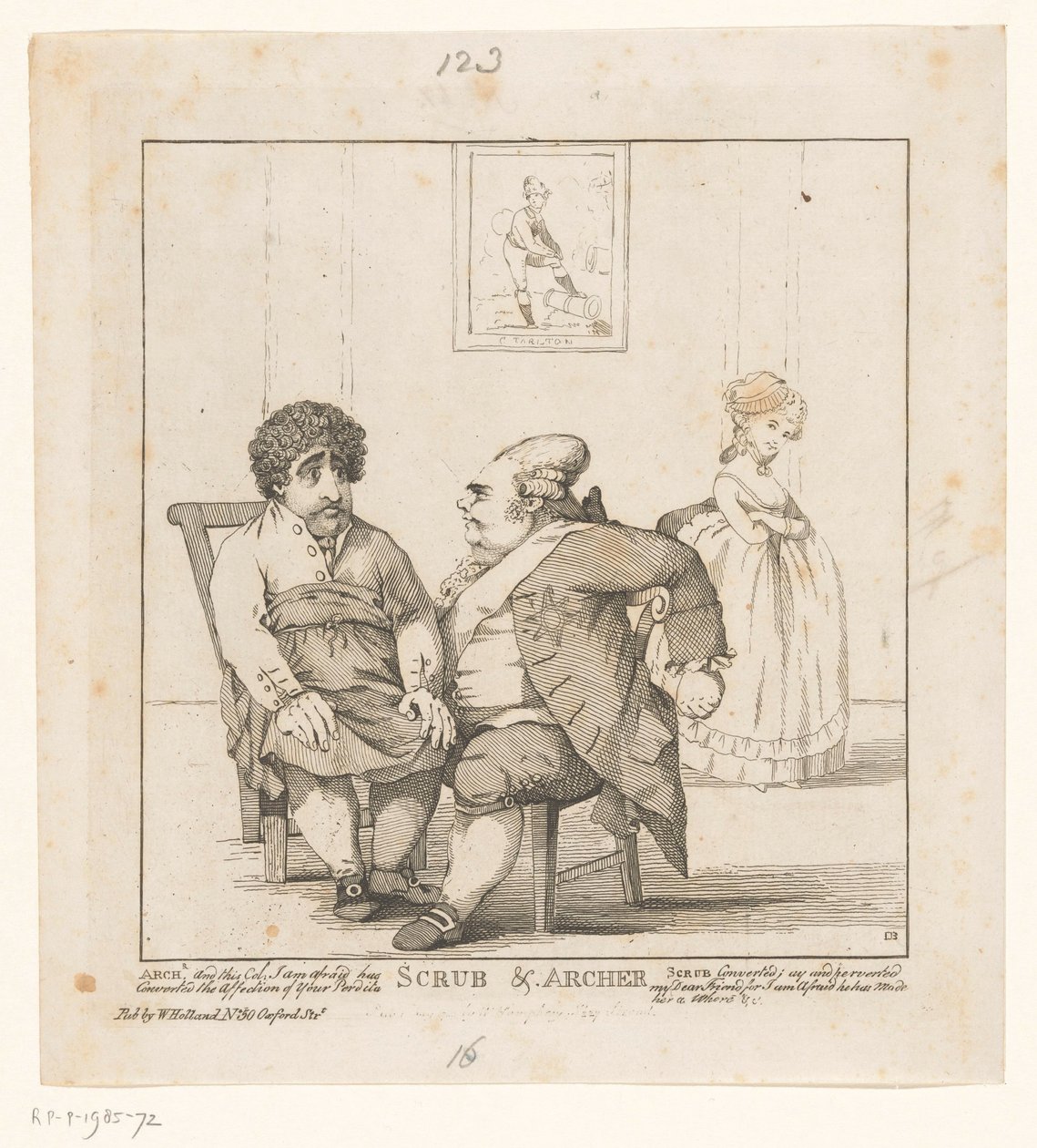 Spotprent af Charles Fox og Frederick North, 1783 Scrub & Archer (titel på objekt) af John Boyne