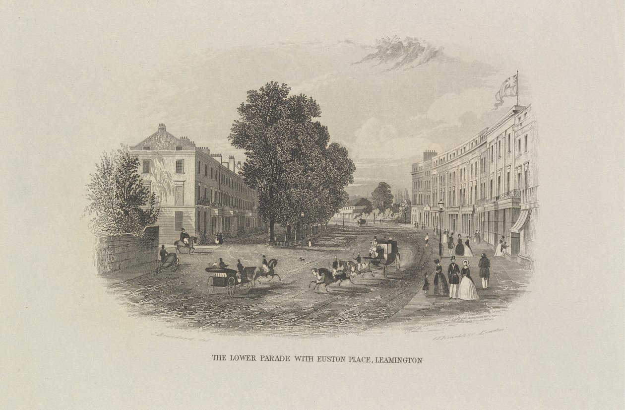 The Lower Parade med Euston Place, Leamington af John Brandard