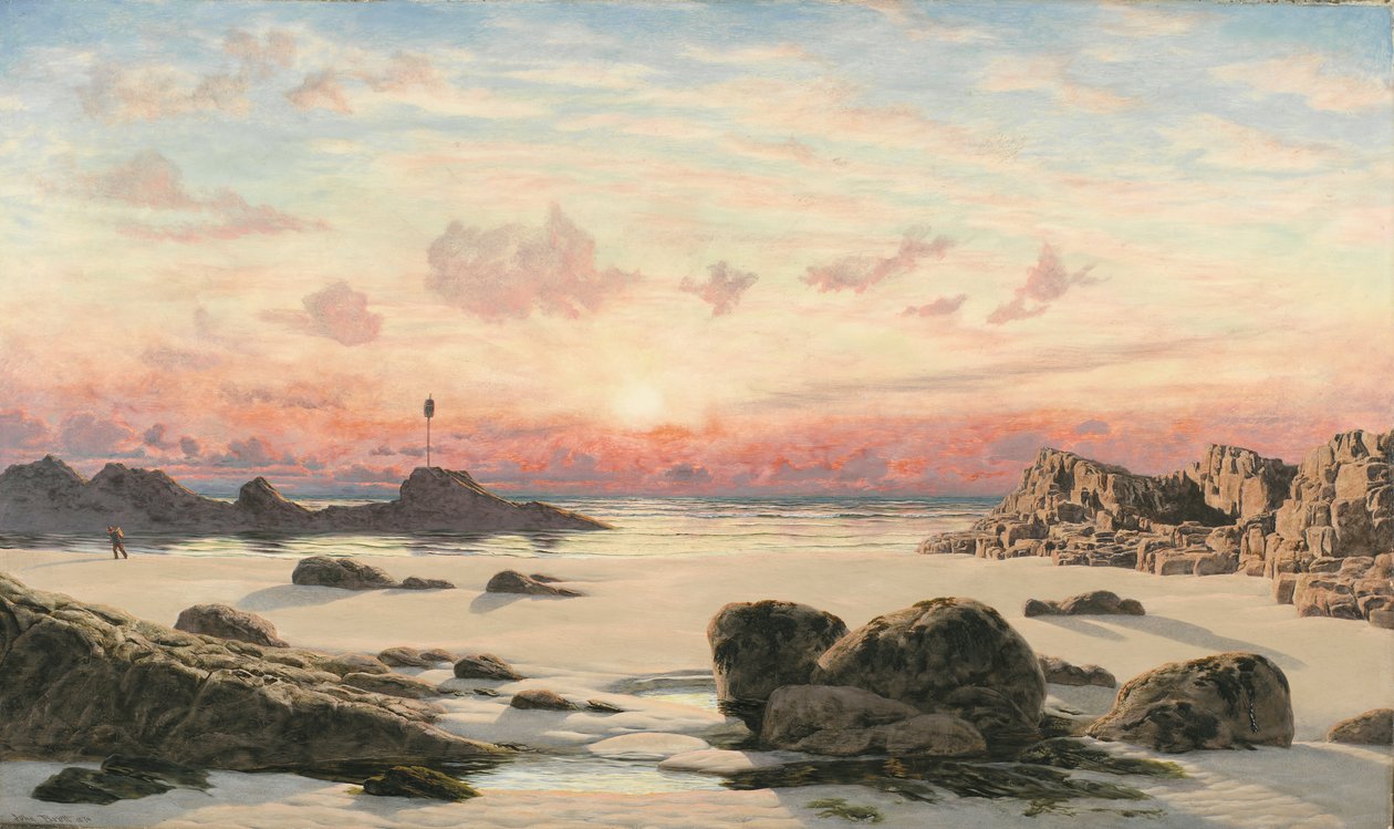 Bude Sands ved solnedgang, 1874 af John Brett