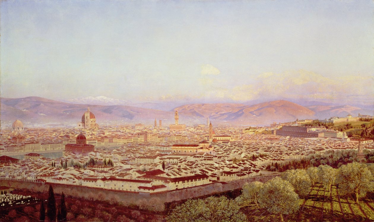 Firenze fra Bellosguardo af John Brett