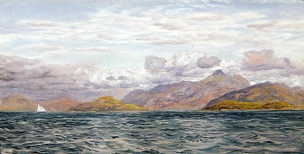 Loch Linnhe, nær Oban, Skotland (olie på lærred) af John Brett