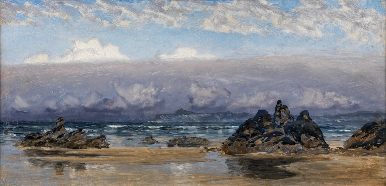 Newquay, Cornwall (Olie på lærred) af John Brett