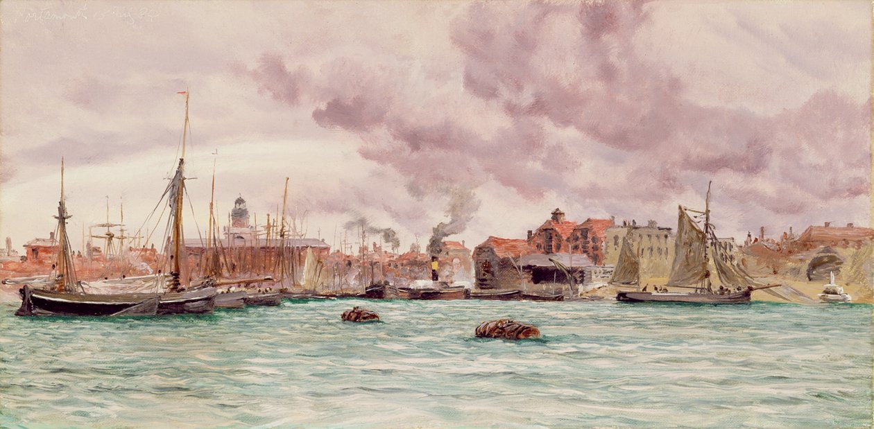 Portsmouth Havn, 1884 af John Brett
