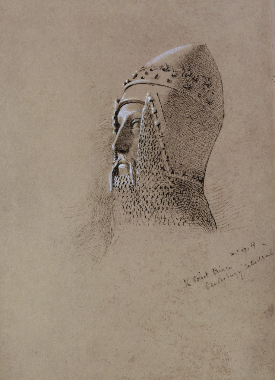 Den sorte prins (1330-76), 13. december 1859 (pen og blæk på papir) af John Brett