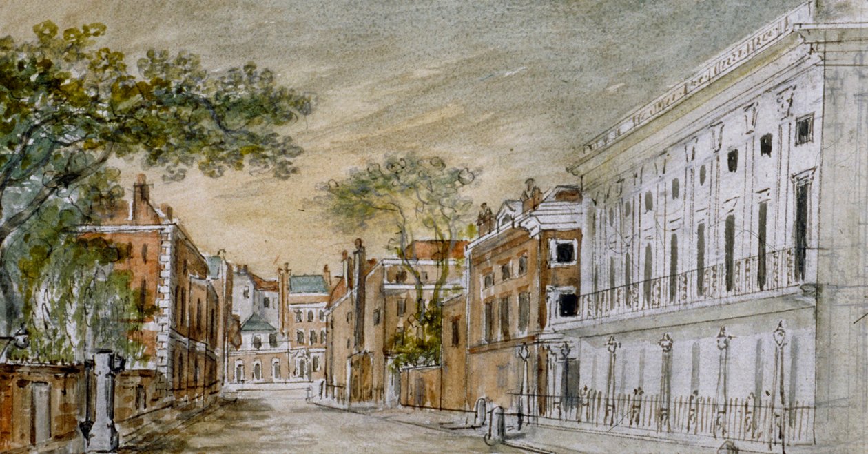 Udsigt langs Vigo Lane, City of Westminster, London, 1793 af John Bromley
