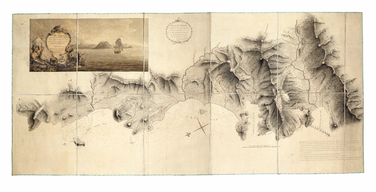 Militær opmåling af den del af St Lucia, der var besat af de britiske styrker fra december 1778 til januar 1784, da øen blev givet tilbage til franskmændene. af John Brown