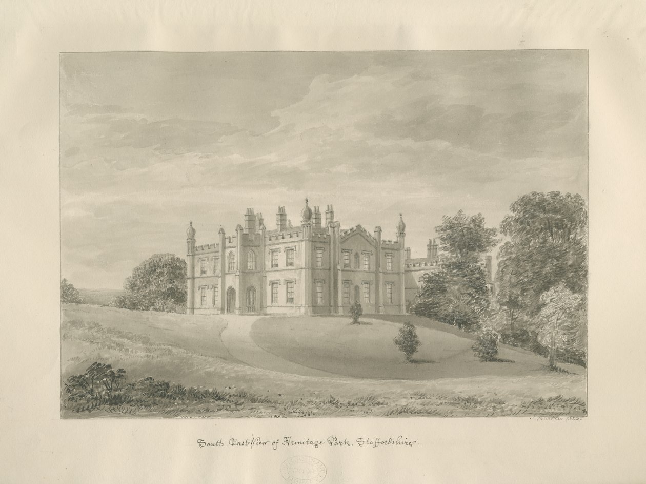 Armitage Park: sepia tegning af John Buckler