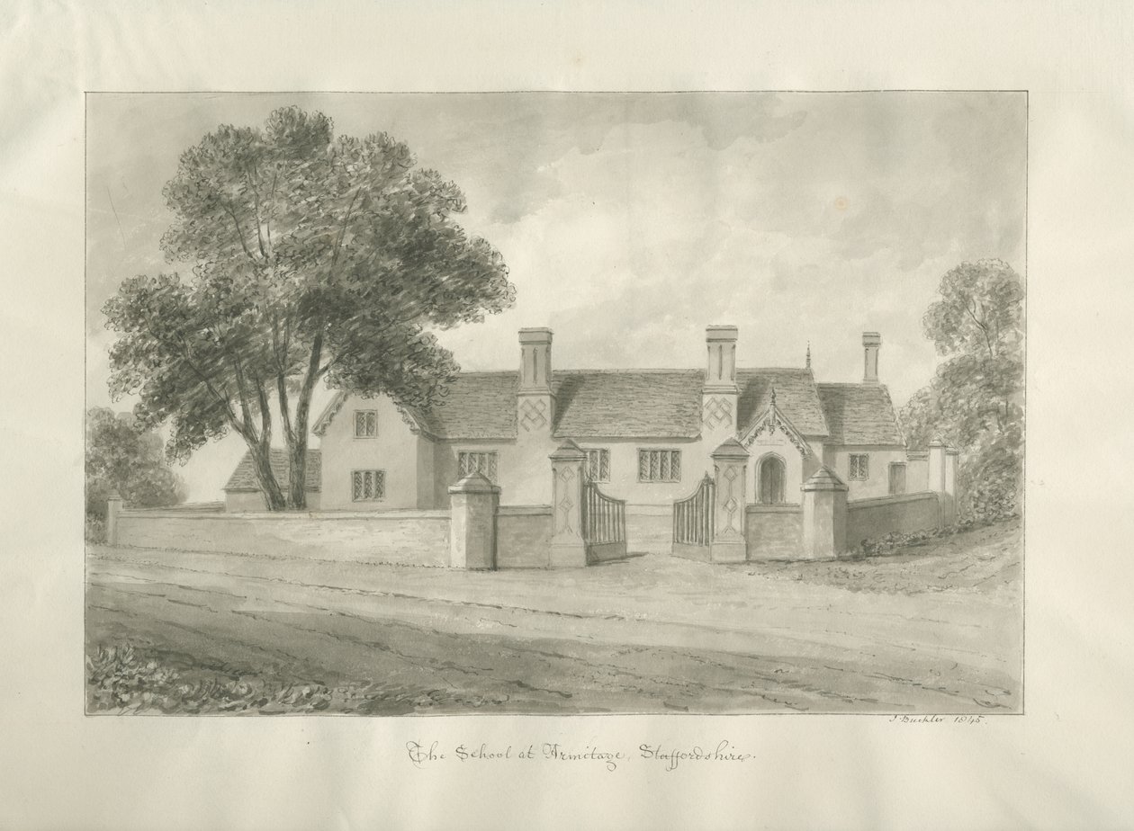 Armitage School: sepia tegning af John Buckler