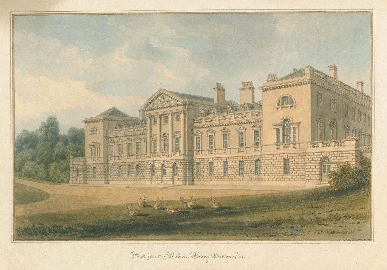 Bedfordshire - Woburn Abbey, 1824 af John Buckler