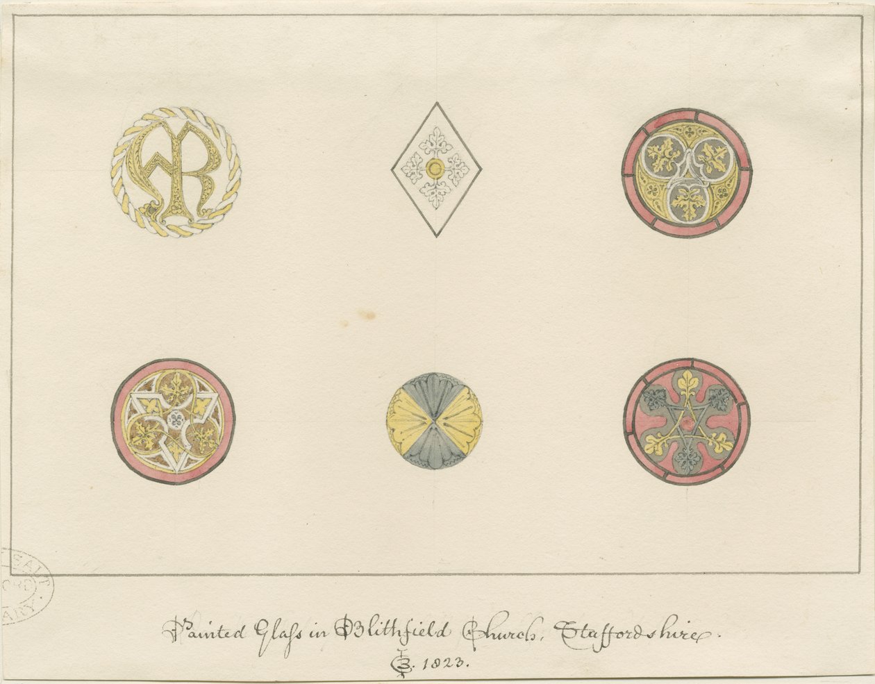 Blithfield Church - painted glass: pencil drawings, 1823dani af John Buckler