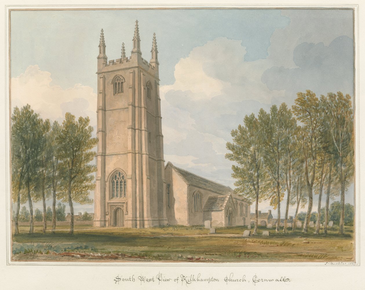 Cornwall - Kilkhampton Kirke af John Buckler