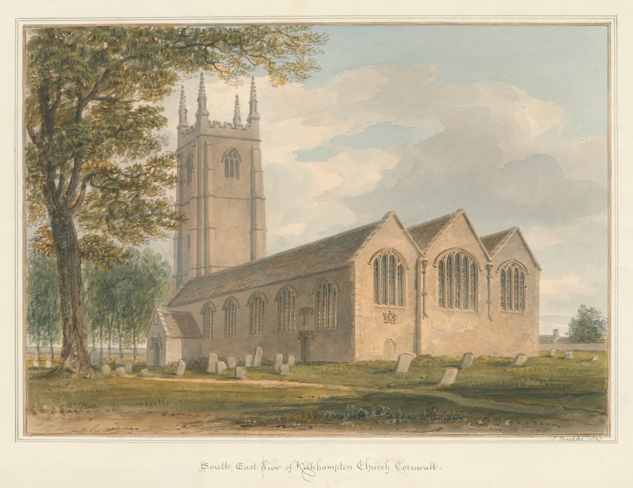 Cornwall - Kilkhampton Church, 1827 af John Buckler