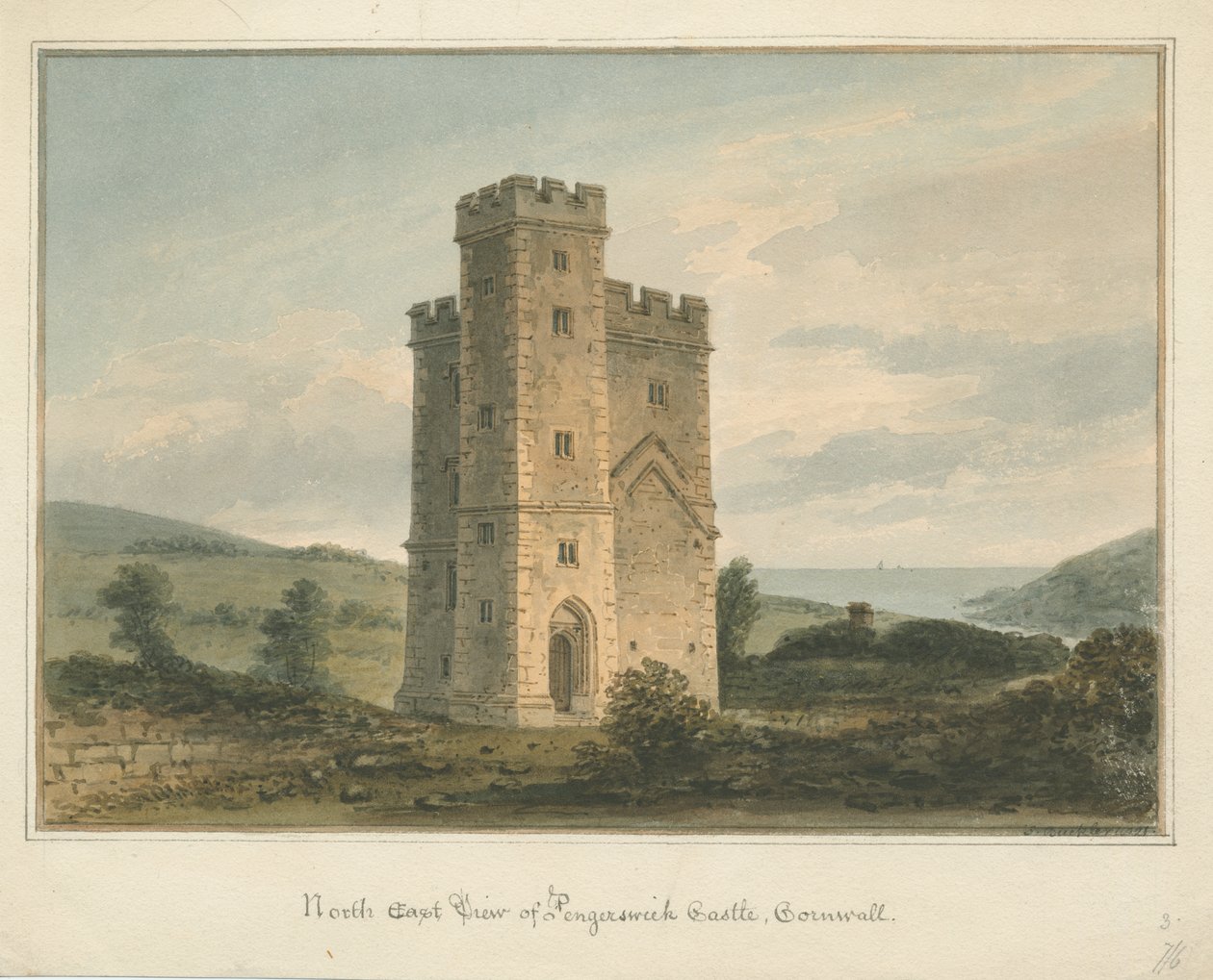 Cornwall - Pengersick Castle af John Buckler