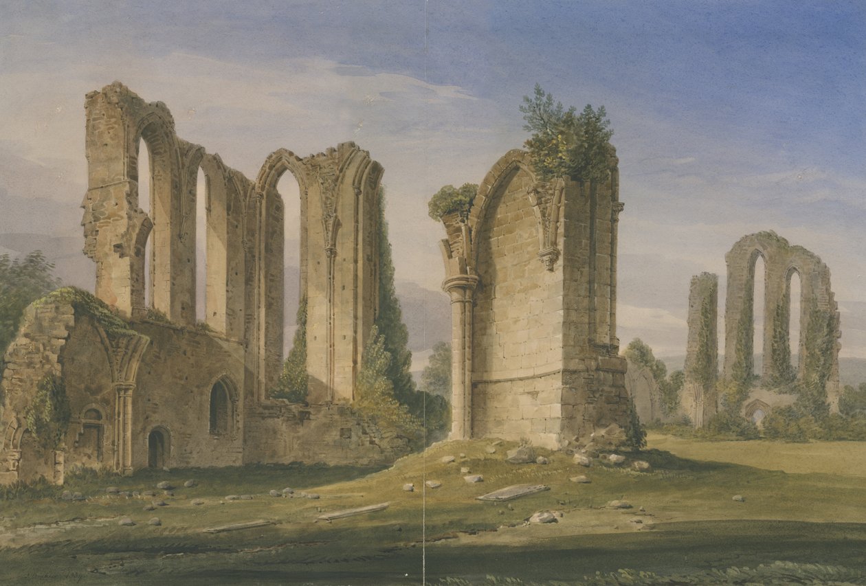 Croxden Abbey: vandfarvemaleri af John Buckler