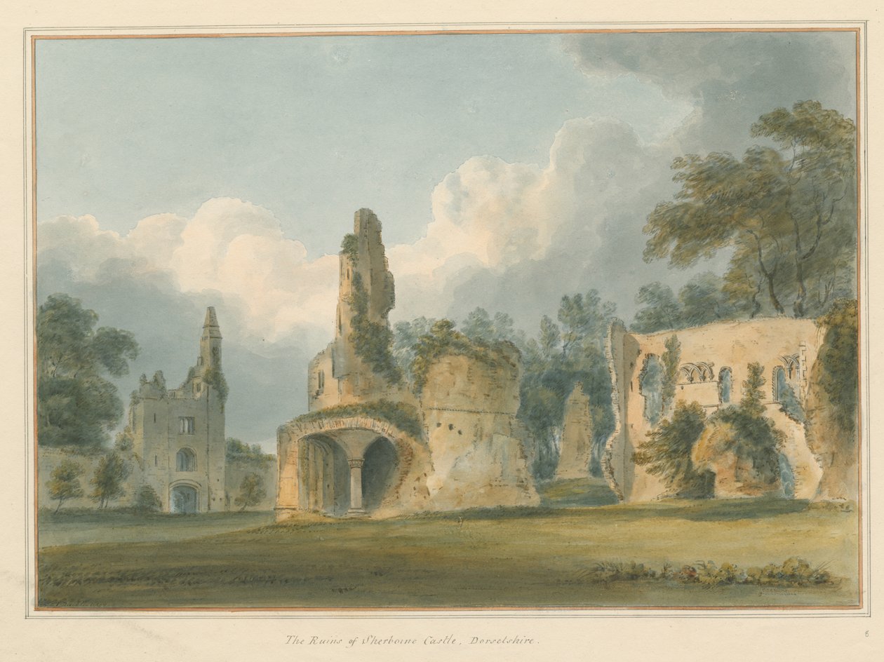 Dorset - Sherborne - Ruins of Castle, 1802 af John Buckler