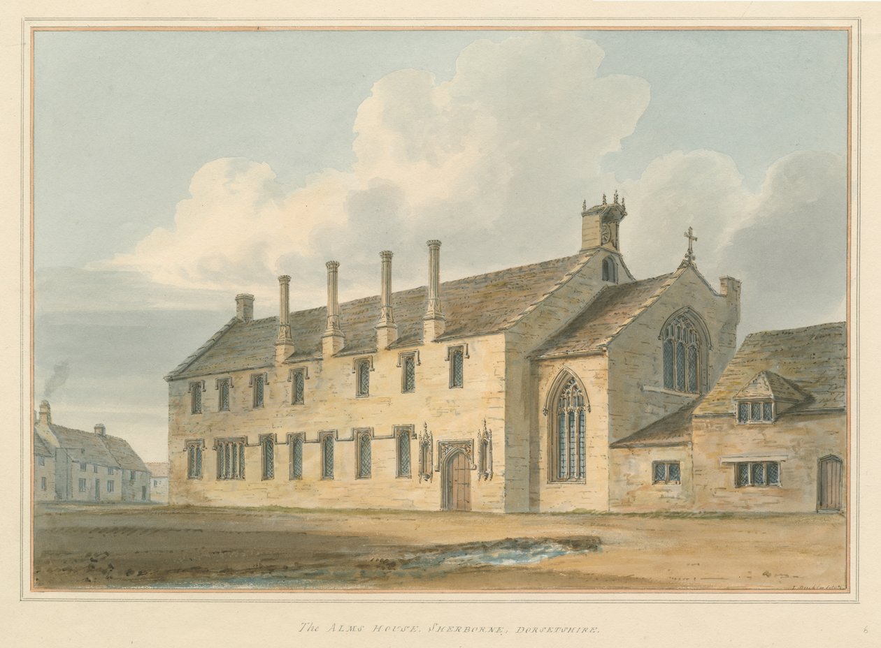 Dorset - Sherborne - The Alms House, 1802 af John Buckler