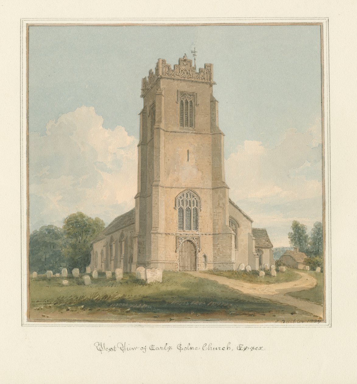 Essex - Earls Colne Church, 1824 af John Buckler