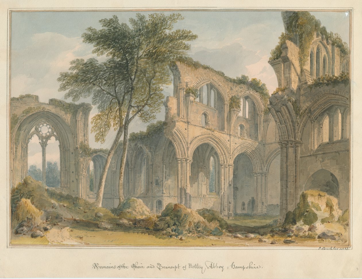 Hampshire - Netley Abbey - Remains, 1823 af John Buckler