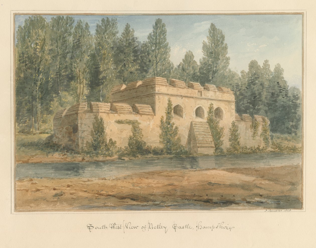 Hampshire - Netley Castle, 1828 af John Buckler