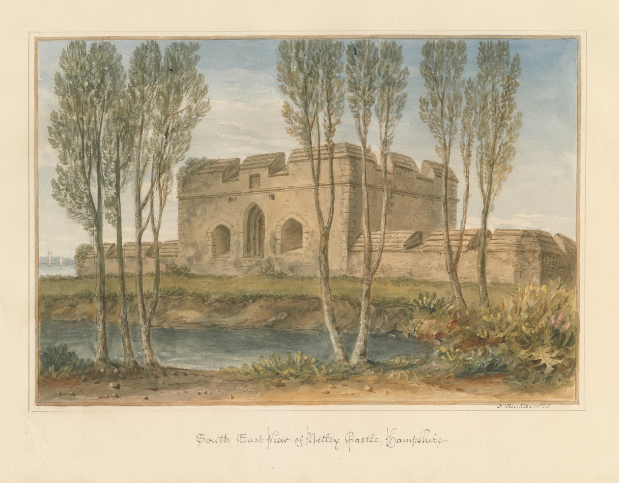 Hampshire - Netley Castle, 1828 af John Buckler