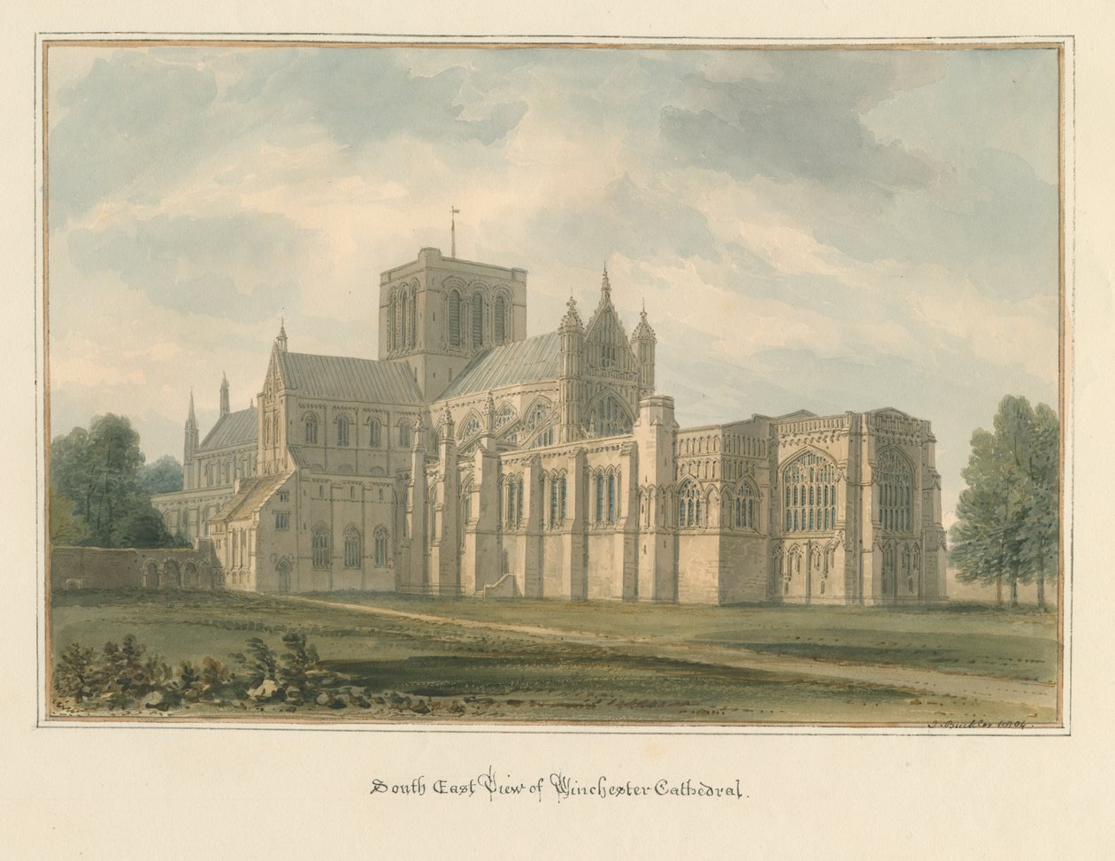Hampshire - Winchester Cathedral, 1824 af John Buckler