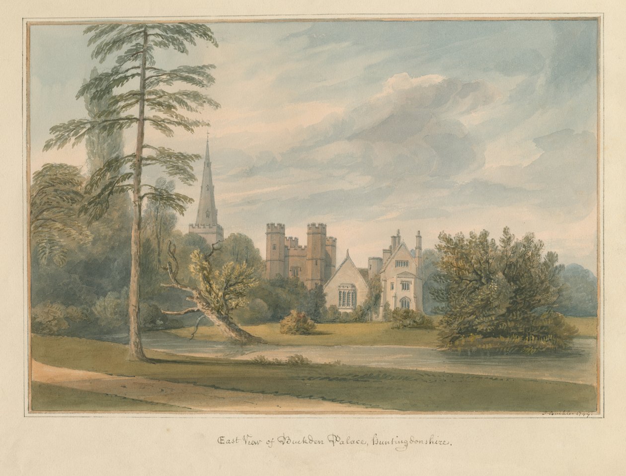 Huntingdonshire - Buckden Palace, 1799 af John Buckler