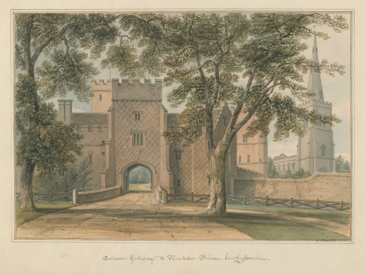 Huntingdonshire - Buckden Palace, 1800 af John Buckler