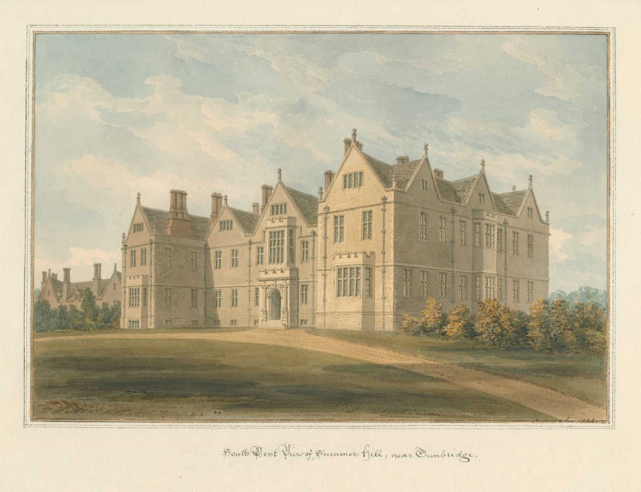 Kent - Tunbridge - Somerhill, 1824 af John Buckler