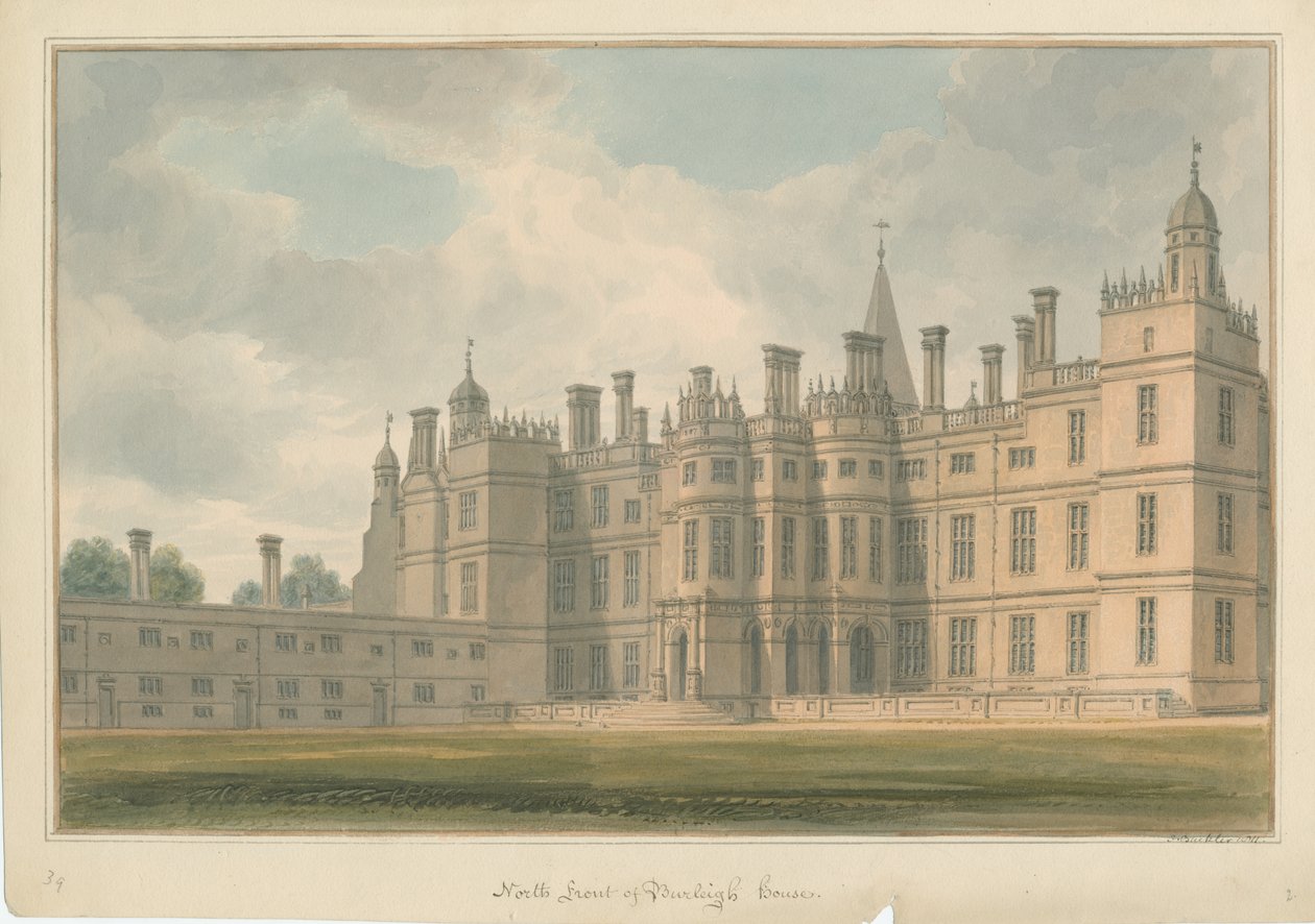 Northamptonshire - Burleigh House af John Buckler