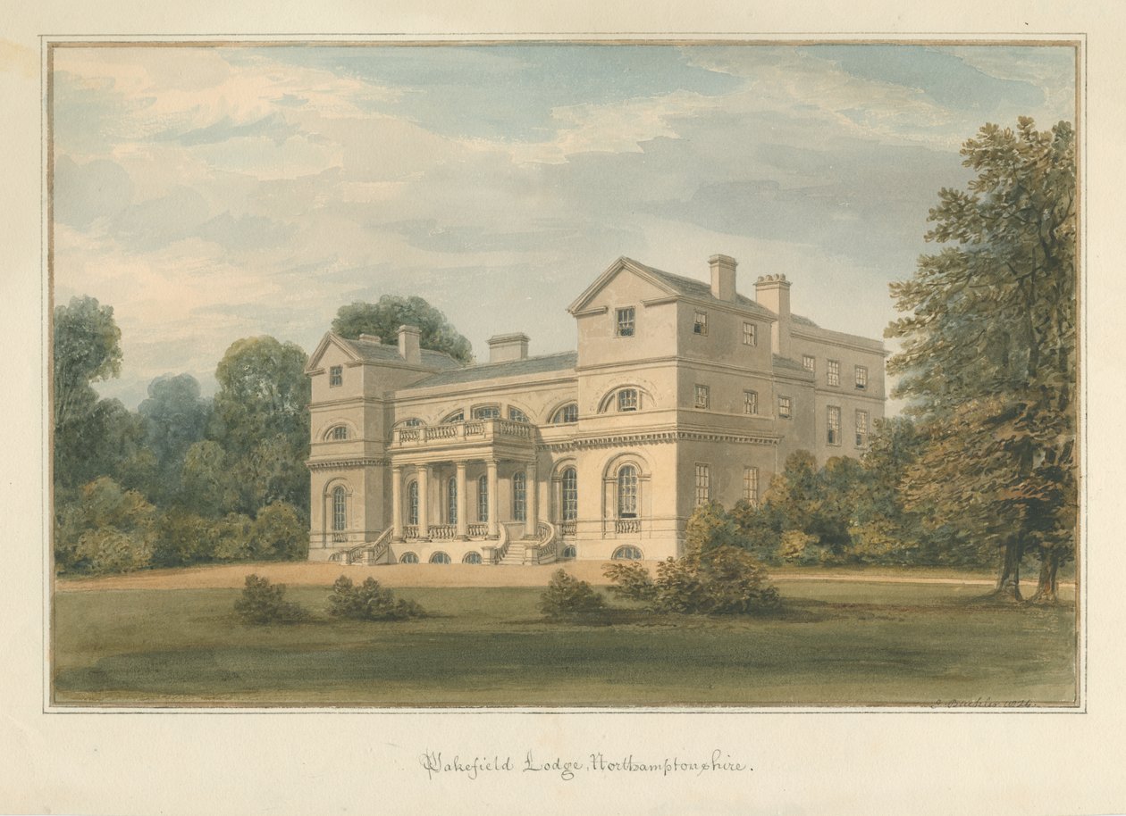 Northamptonshire - Wakefield Lodge, 1824 af John Buckler