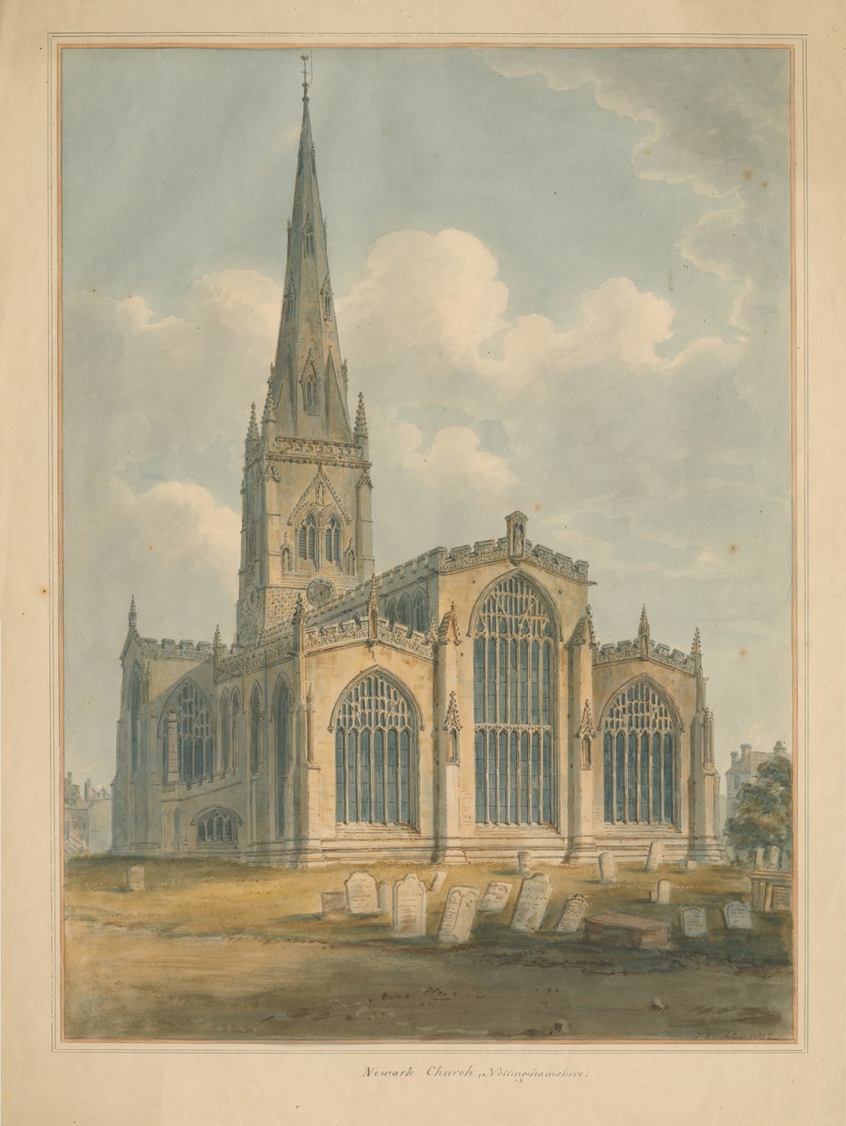 Nottinghamshire - Newark Church, 1802 af John Buckler