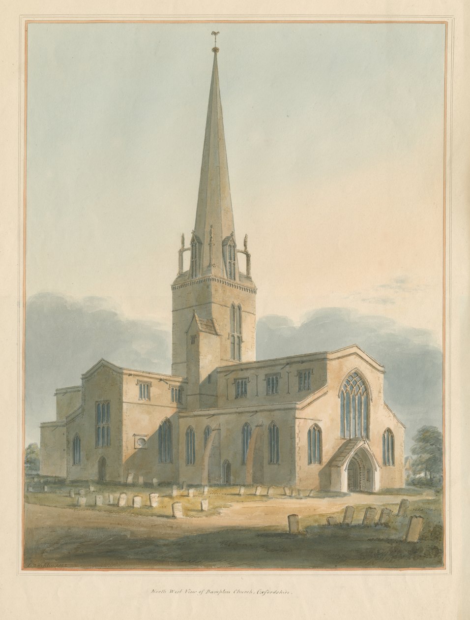 Oxfordshire - Bampton Church, 1802 af John Buckler