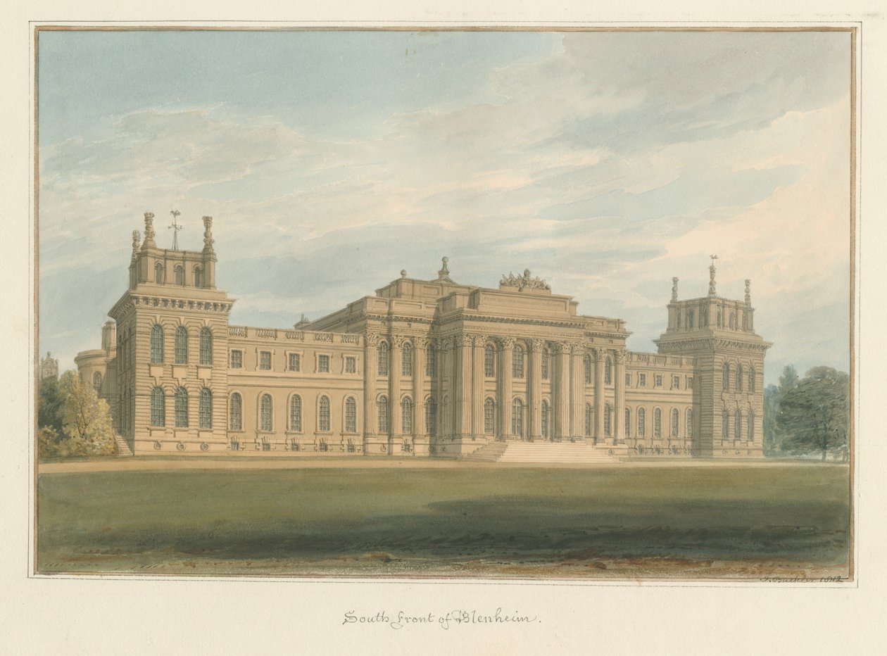 Oxfordshire - Blenheim [Palace], 1812 af John Buckler