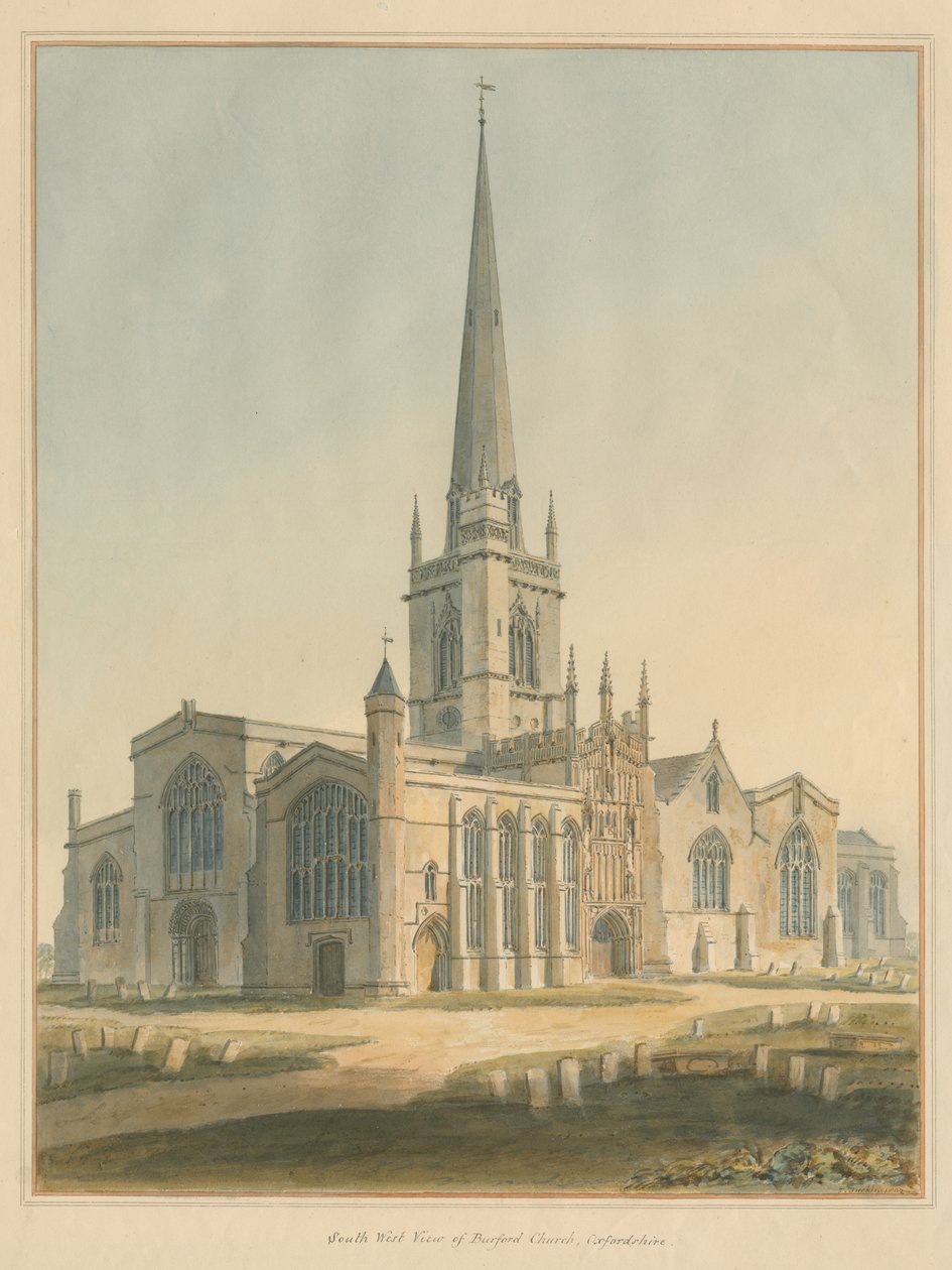 Oxfordshire - Burford Church, 1802 af John Buckler