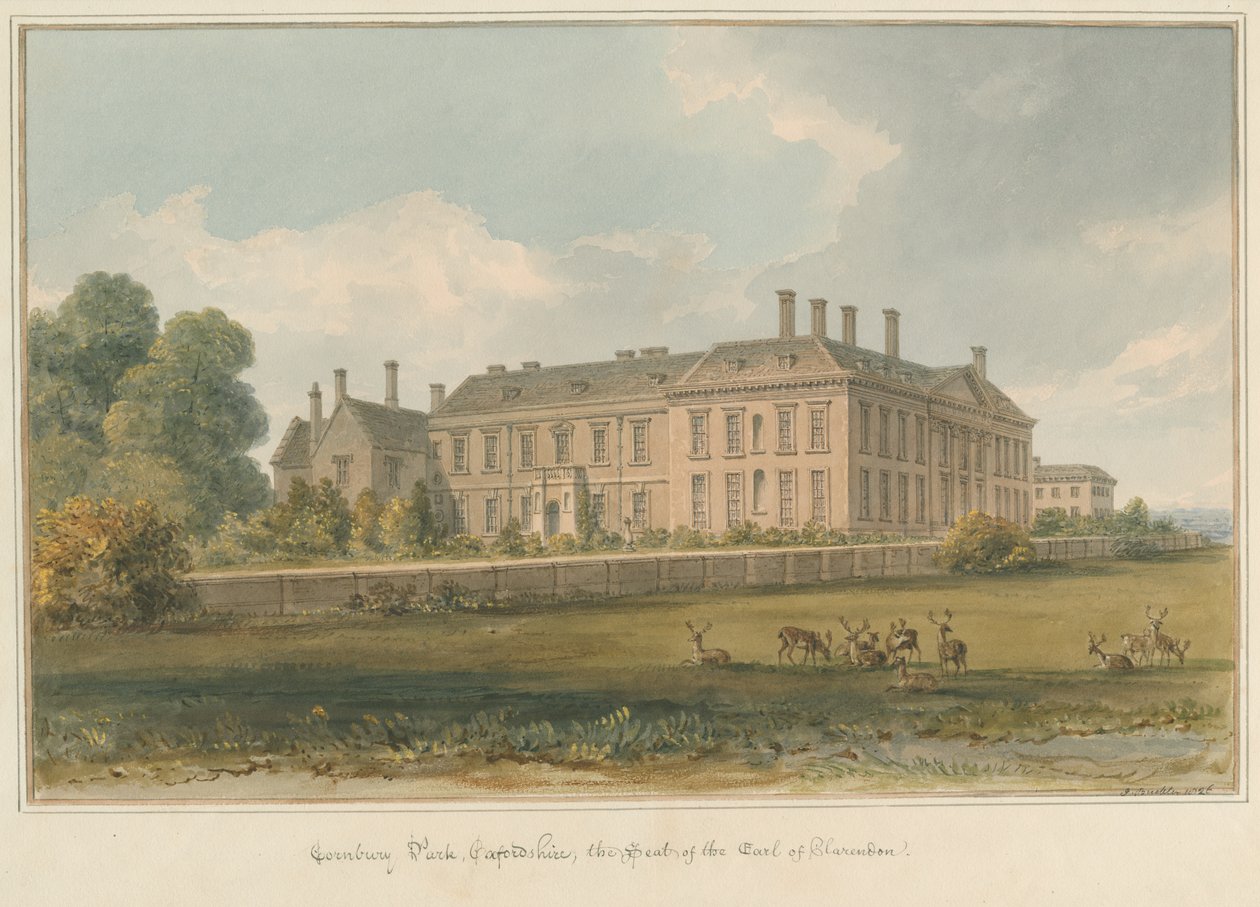 Oxfordshire - Cornbury Park, 1826dani af John Buckler