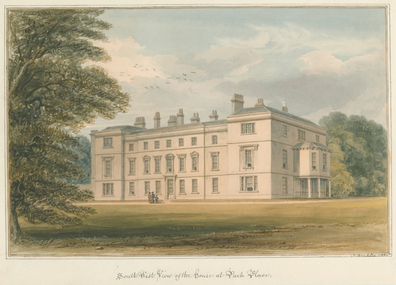 Oxfordshire - Henley upon Thames- Park Place House, 1826dani af John Buckler