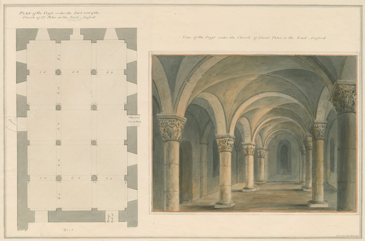 Oxfordshire - Oxford - Crypt of St. Peter i East Church, 1803 af John Buckler