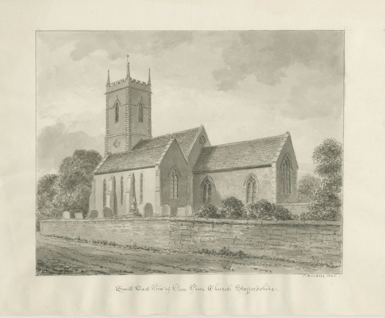 Penn Church: sepia tegning af John Buckler