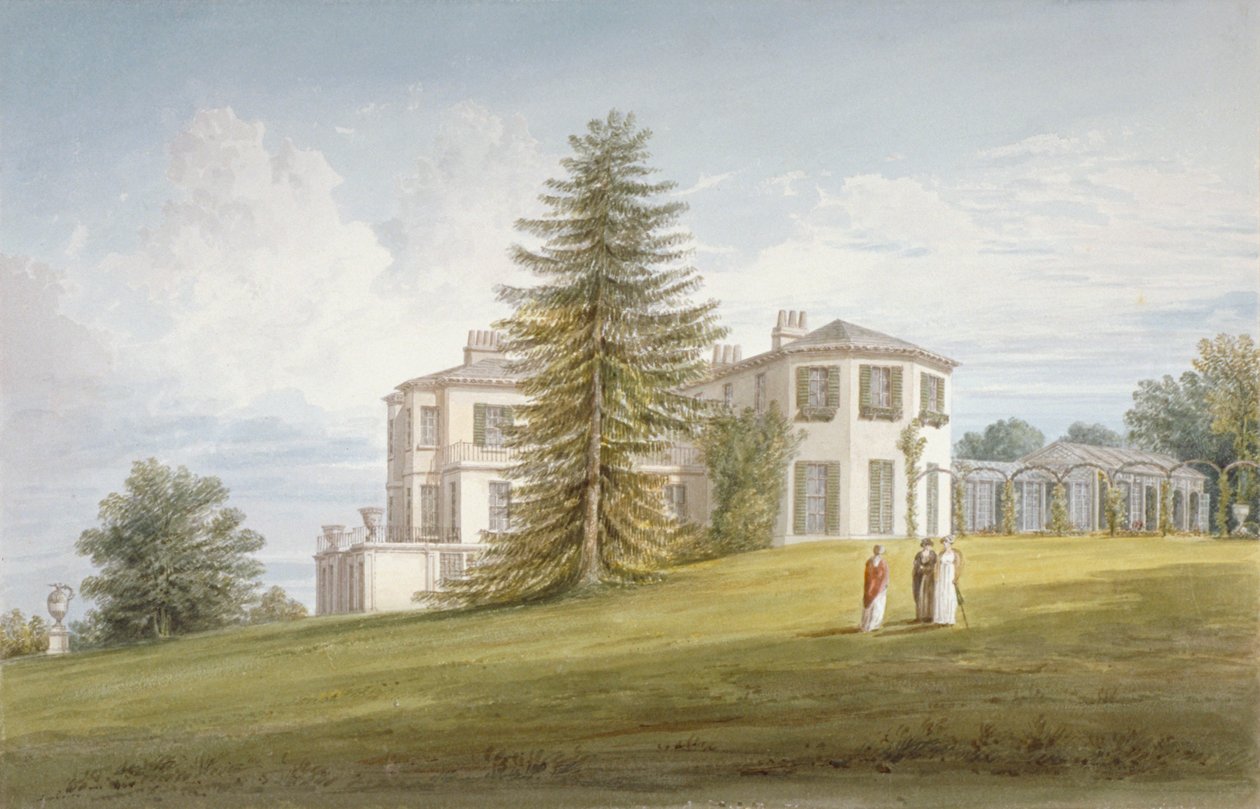 Sydvestudsigt over Bromley Hill, Bromley, Kent, 1815 af John Buckler