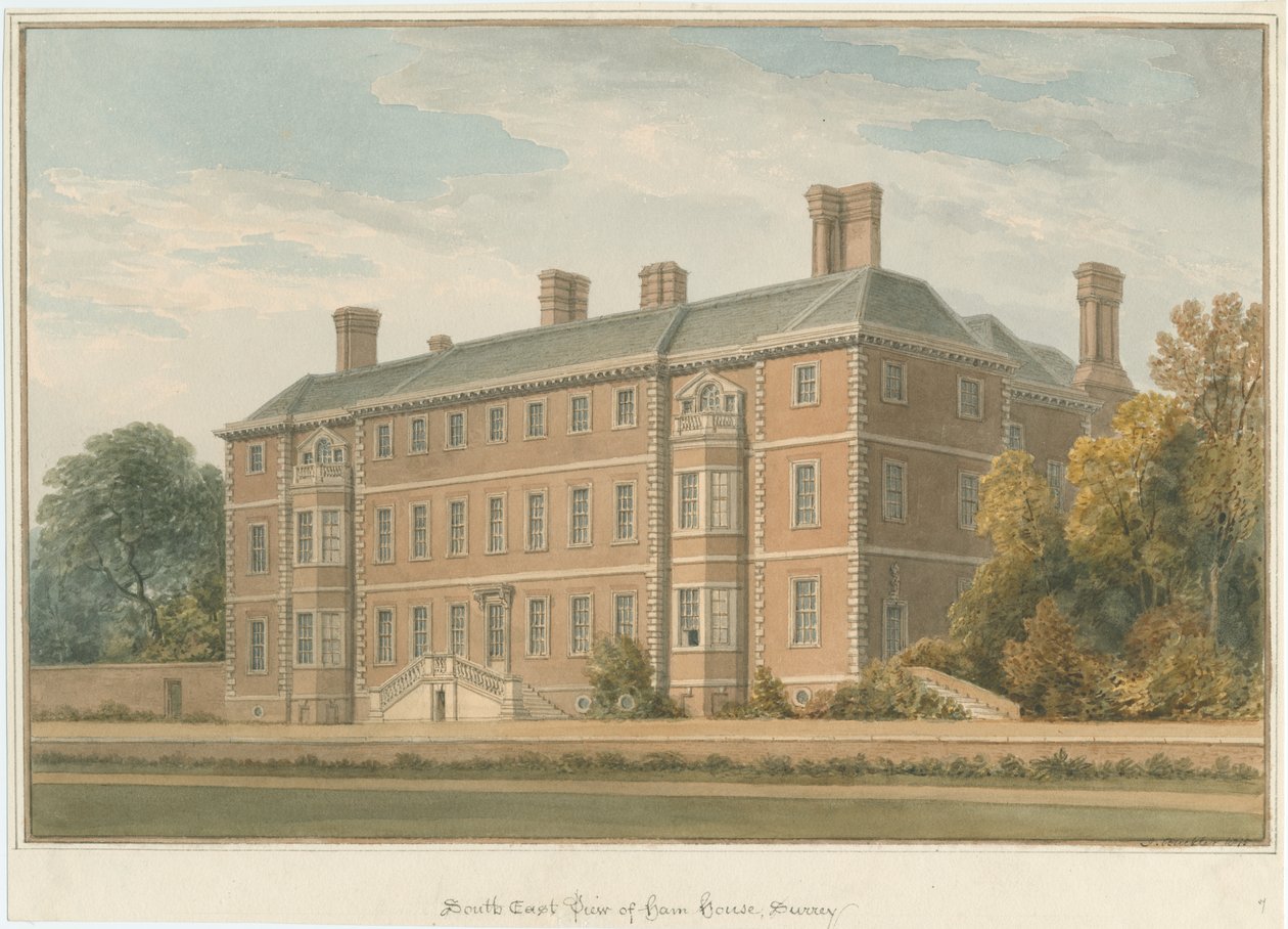 Surrey - Ham House, 1815 af John Buckler