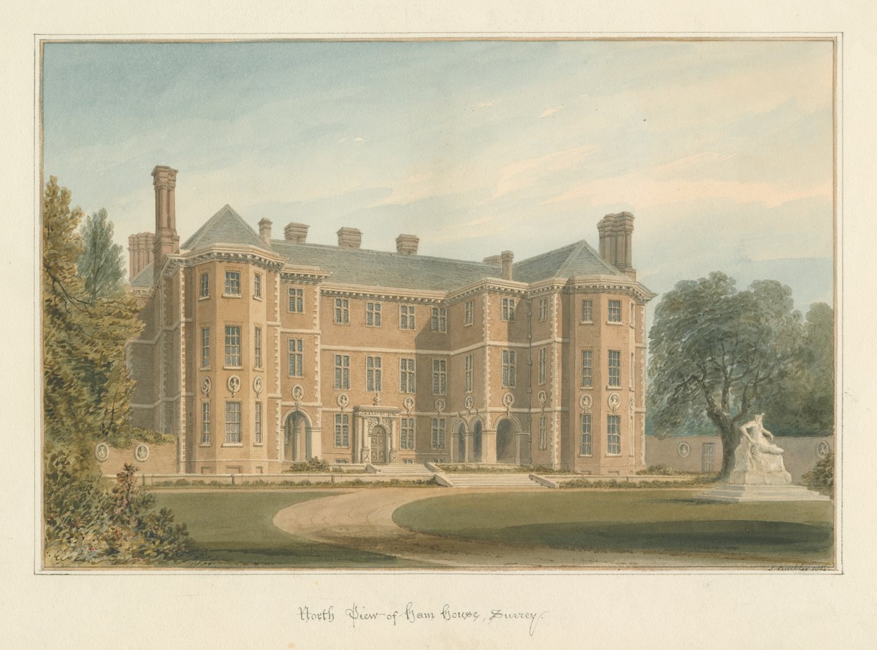 Surrey - Ham House, 1815 af John Buckler