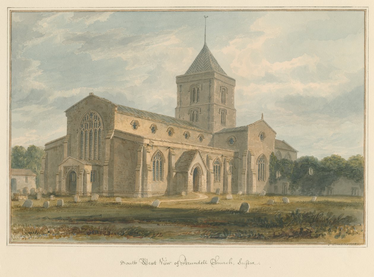 Sussex - Arundel Church, 1804 af John Buckler