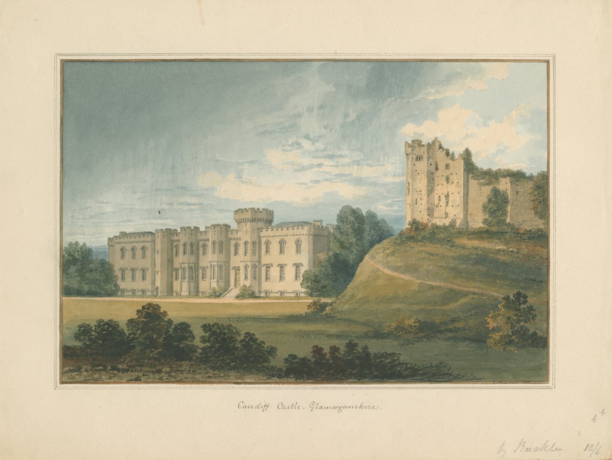 Wales - Glamorganshire - Cardiff Castle, 1815 af John Buckler