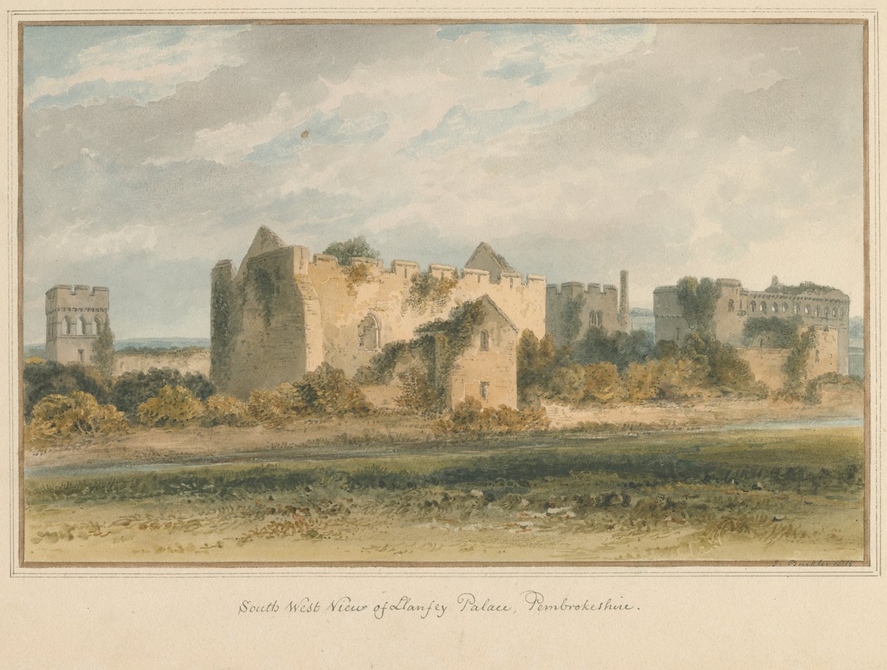 Wales - Pembrokeshire - Llanfey Palace, 1815 af John Buckler