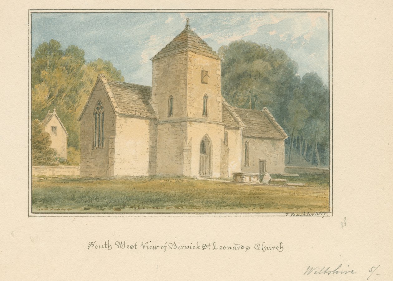 Wiltshire - Berwick Saint Leonard Church, 1817 af John Buckler
