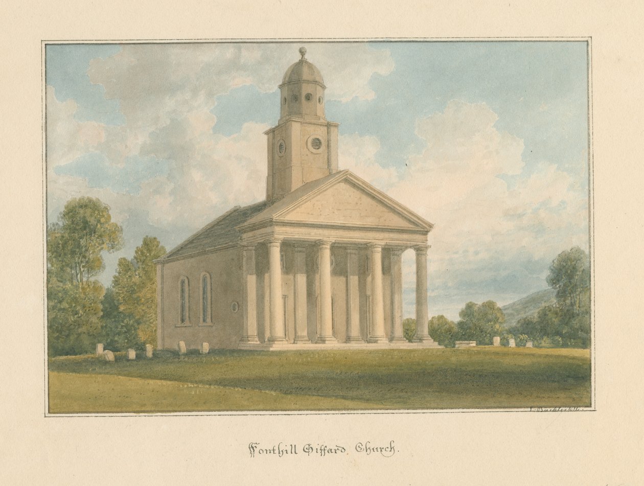 Wiltshire - Fonthill Giffard Church, 1811 af John Buckler