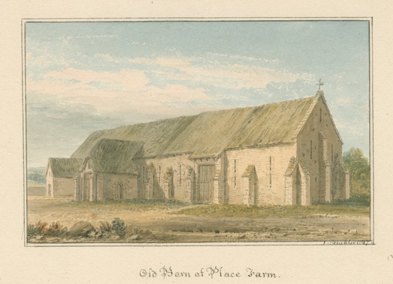 Wiltshire - Place Farm - Old Barn, 1817 af John Buckler