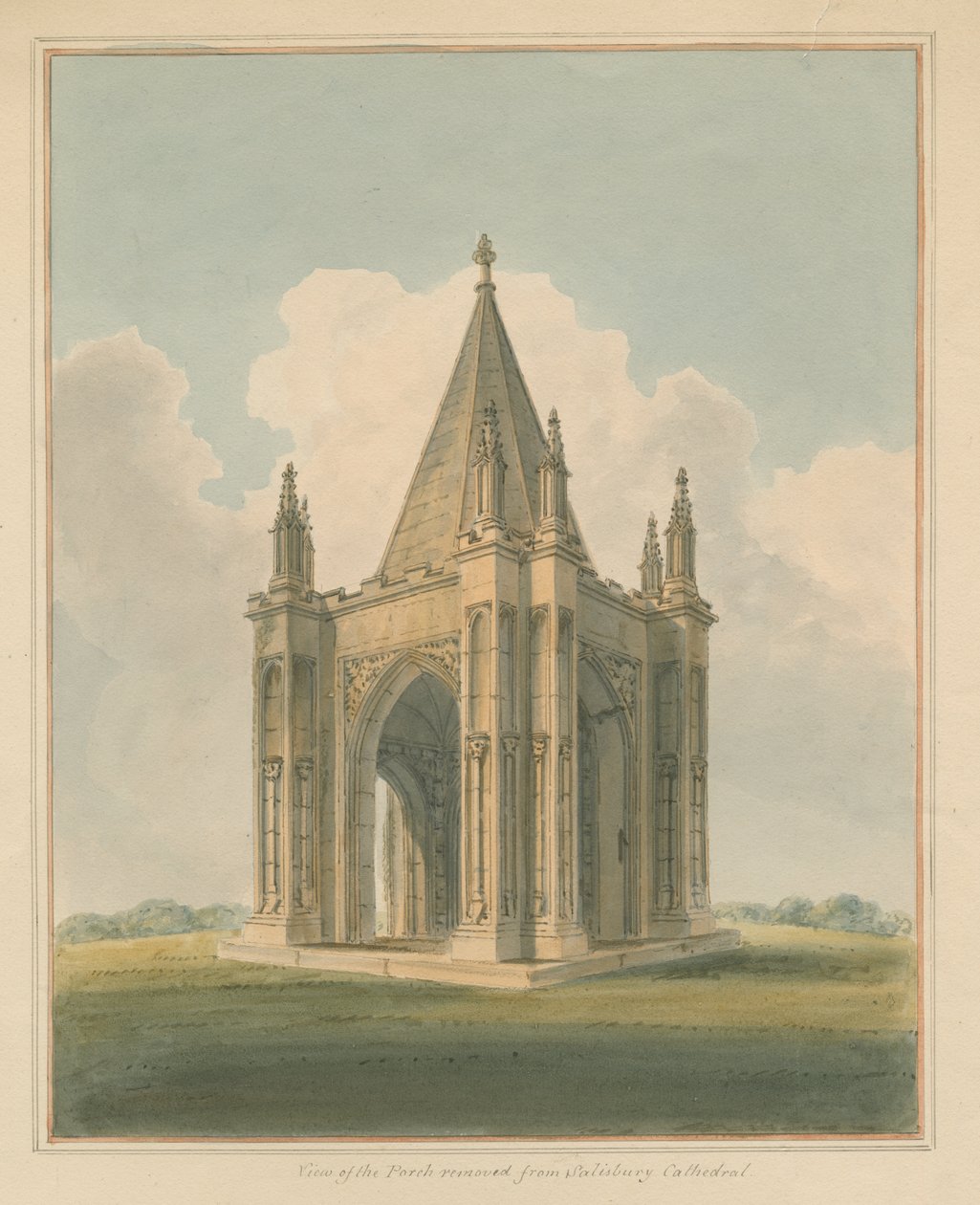 Wiltshire - Salisbury Cathedral - Porch, 1800 af John Buckler